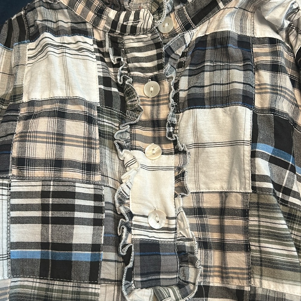 Antik Batik Patchwork Plaid Blouse - image 7